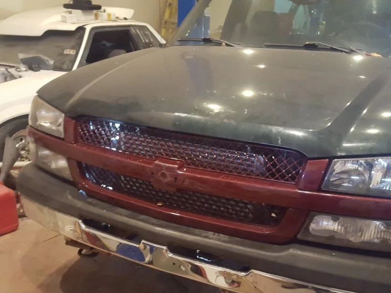 With the hood closed.
