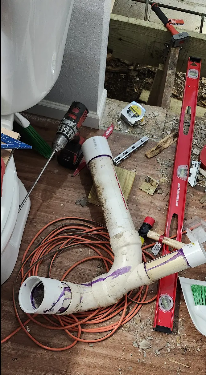 Sewage / Drainage line with new couplers installed