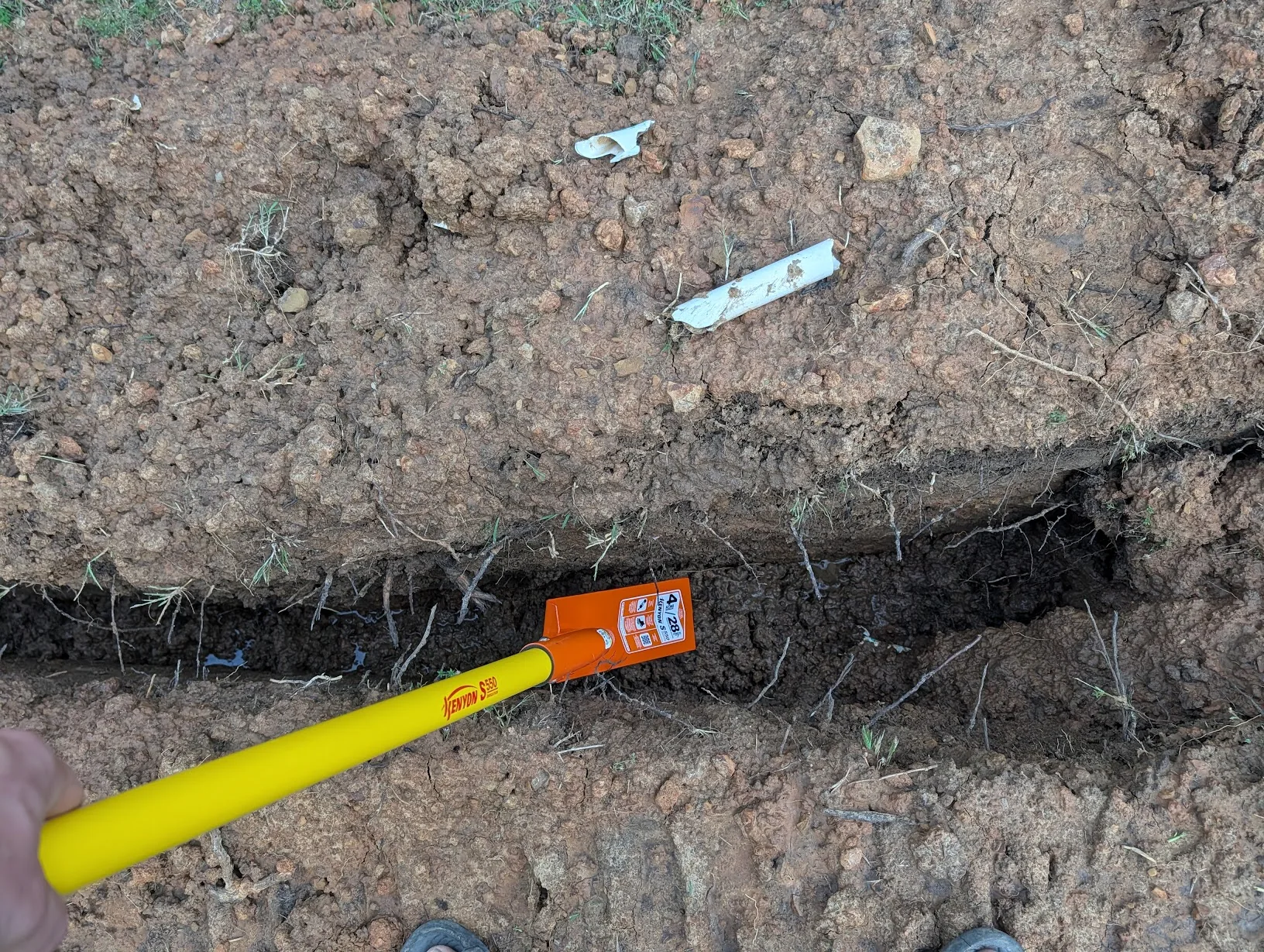 Trenching shovel used to clean out the trenches