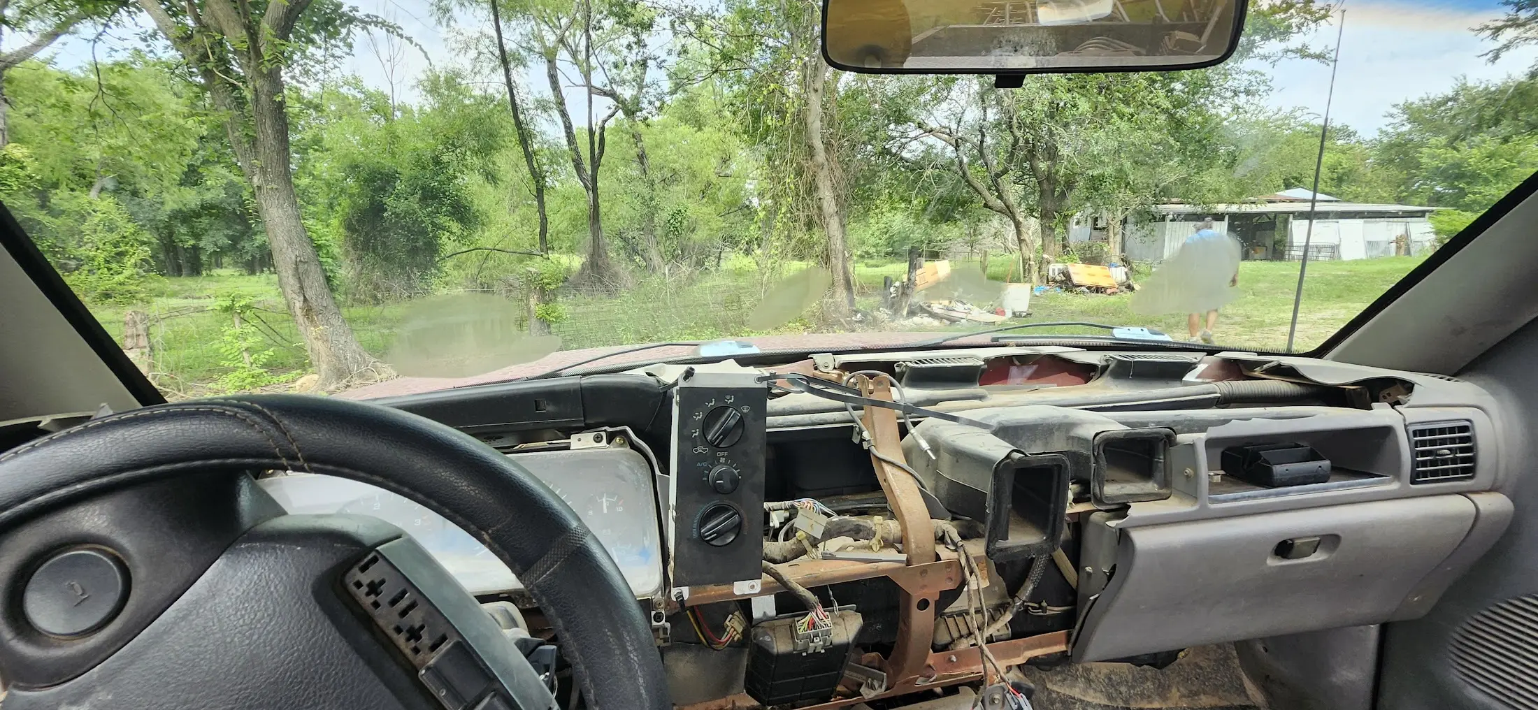 Image inside of the truck showing the dash&hellip; or lack thereof