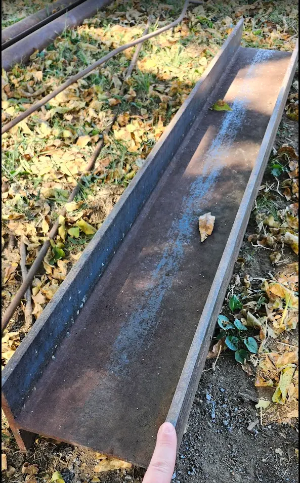 Picture of the I-beam I acquired at the auction.