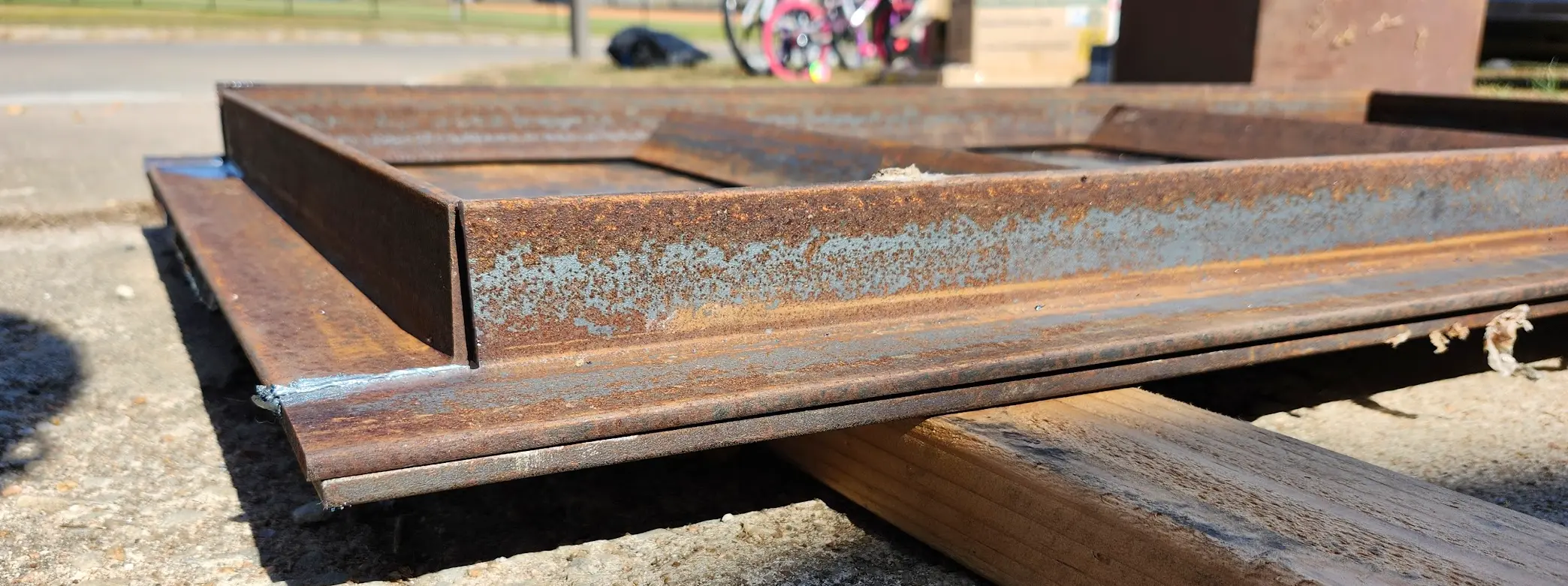 Closeup image of the frame under the table