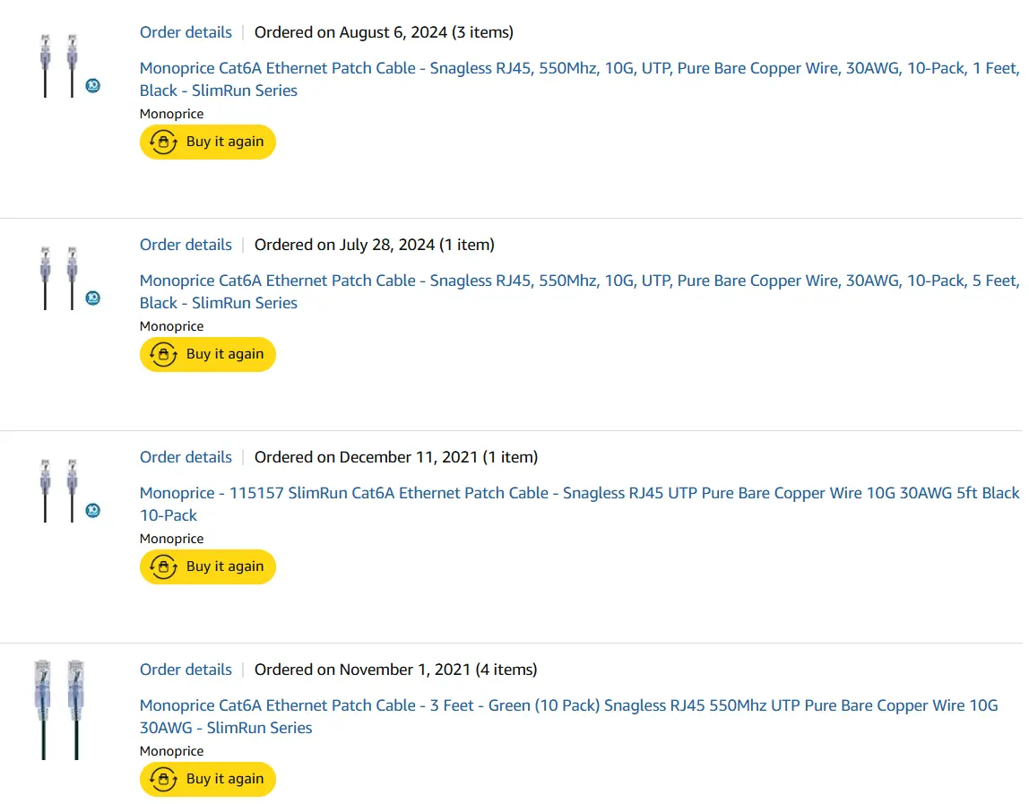 Image showing multiple monoprice orders in my cart
